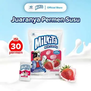 MILKITA CANDY MILK STRAWBERRY isi 30 pcs 