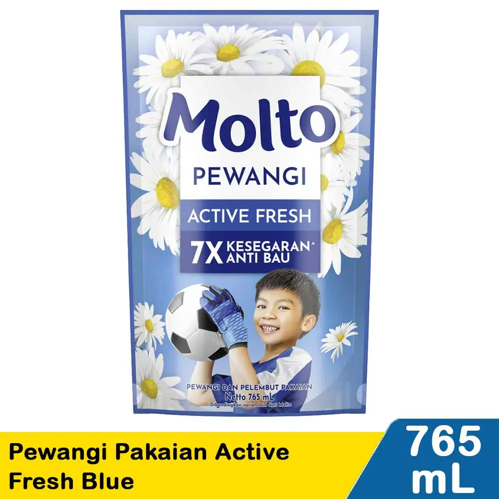 MOLTO PEWANGI PAKAIAN ACTIVE FRESH BLUE PCH 765mL