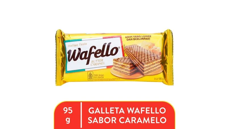 DRY ROMA WAFER WAFELLO ITALIA CARAMEL 97.6 GR