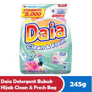 [629] DAIA DETERGENT BUBUK HIJAB CLEAN & FRESH BAG 252/245g