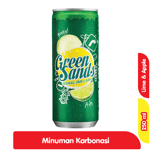 [7268] Green Sands Minuman Karbonasi Lime & Apple Kaleng 250 ml