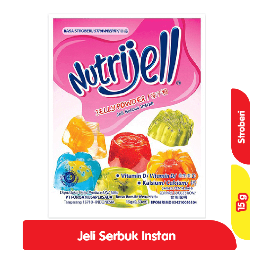 [7610] Nutrijell Jeli Serbuk Instan Stroberi 15 g