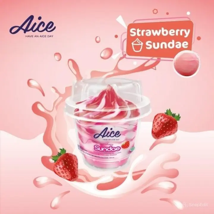 AICE SUNDAE STRAWBERRY CUP