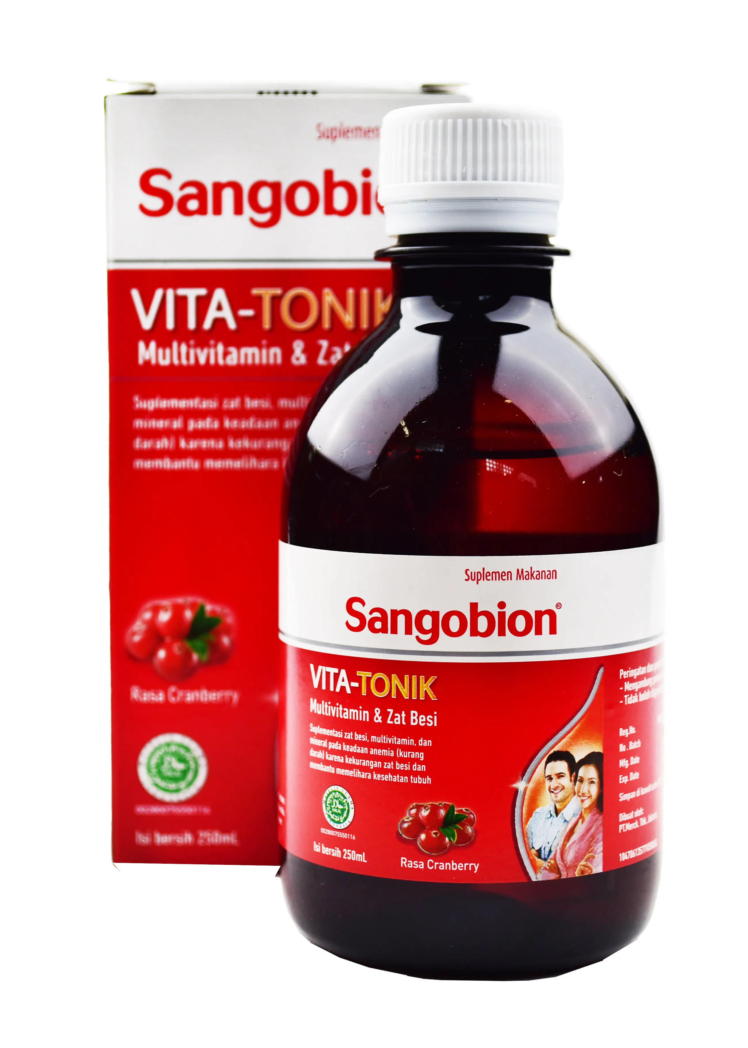 SANGOBION VITA-TONIK MULTIVITAMIN&ZAT BESI RASA CRANBERRY UK 250 ML